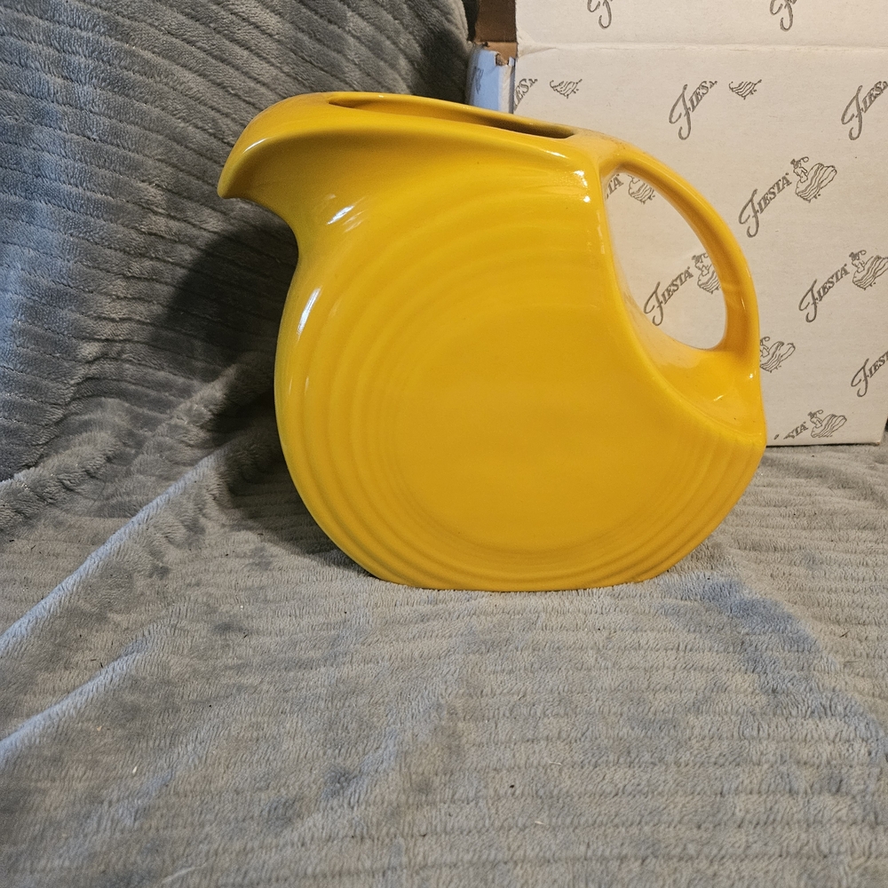 Fiesta Yellow Ceramic Pitcher - Picture 2 of 6
